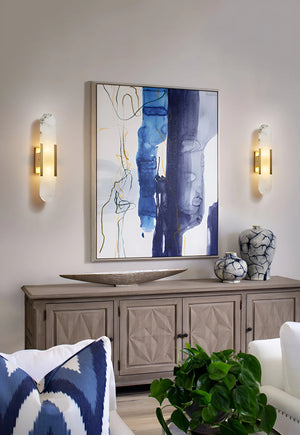 Oval Alabaster Melange Elongated Wall Lamp