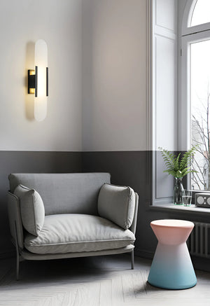 Oval Alabaster Melange Elongated Wall Lamp