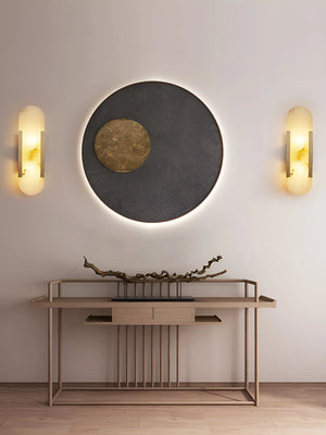 Oval Alabaster Melange Elongated Wall Lamp