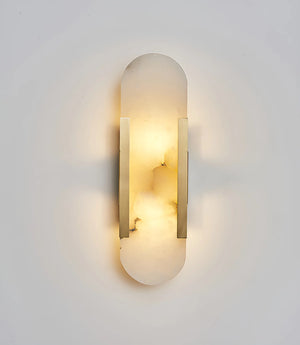 Oval Alabaster Melange Elongated Wall Lamp