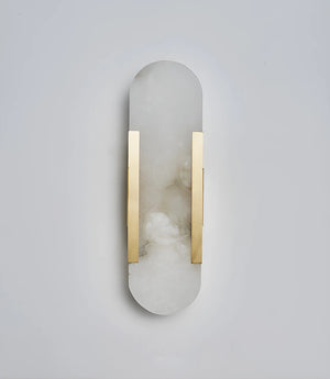 Oval Alabaster Melange Elongated Wall Lamp