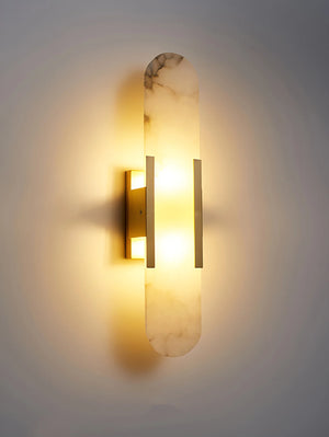 Oval Alabaster Melange Elongated Wall Lamp