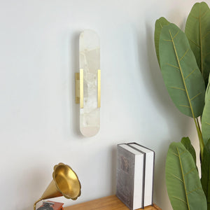 Oval Alabaster Melange Elongated Wall Lamp