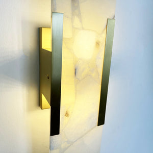 Oval Alabaster Melange Elongated Wall Lamp