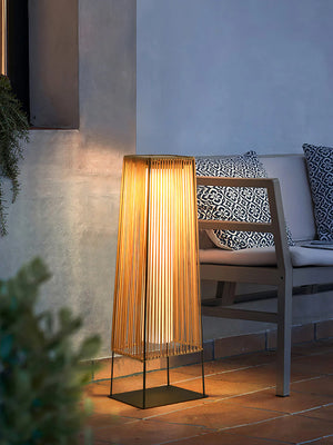 Modern Plastic Rattan Outdoor Post Floor Lamp