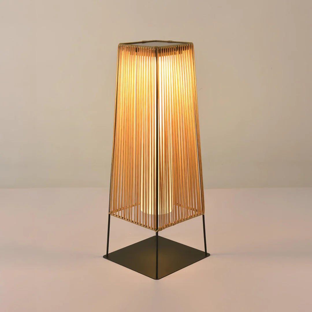 Modern Plastic Rattan Outdoor Post Floor Lamp