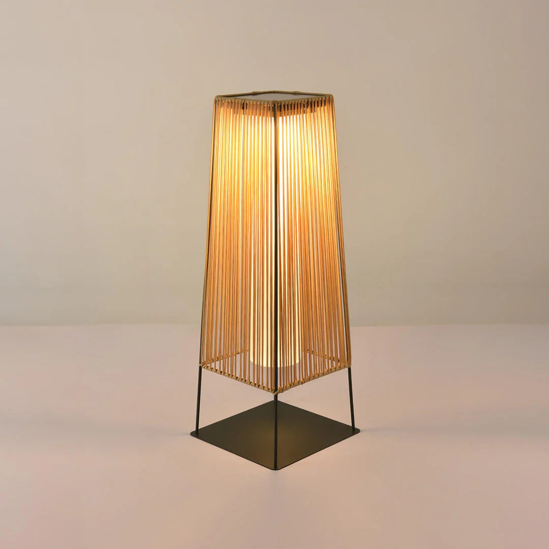 Modern Plastic Rattan Outdoor Post Floor Lamp