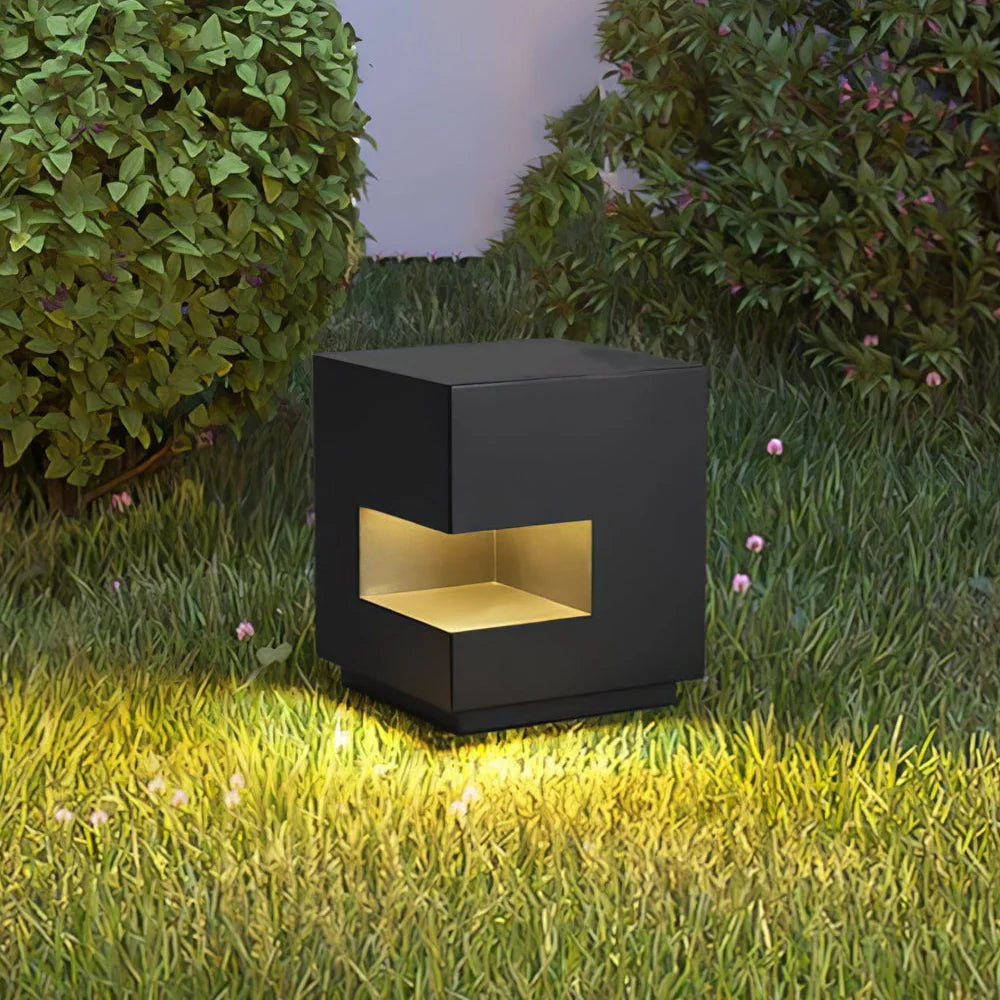 Modern Regular Cube Post Outdoor Light