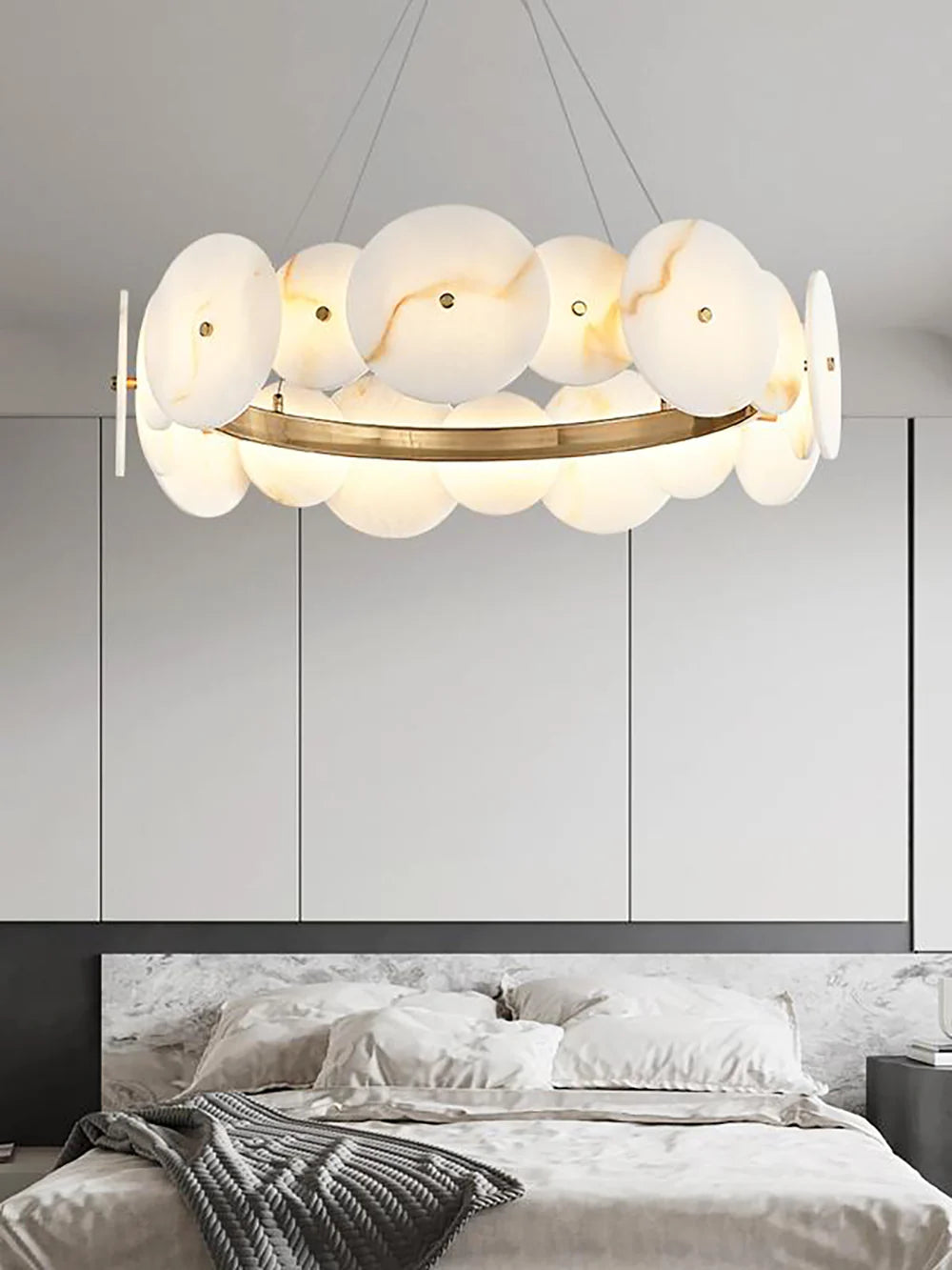 Alabaster Multiple Round Chandelier