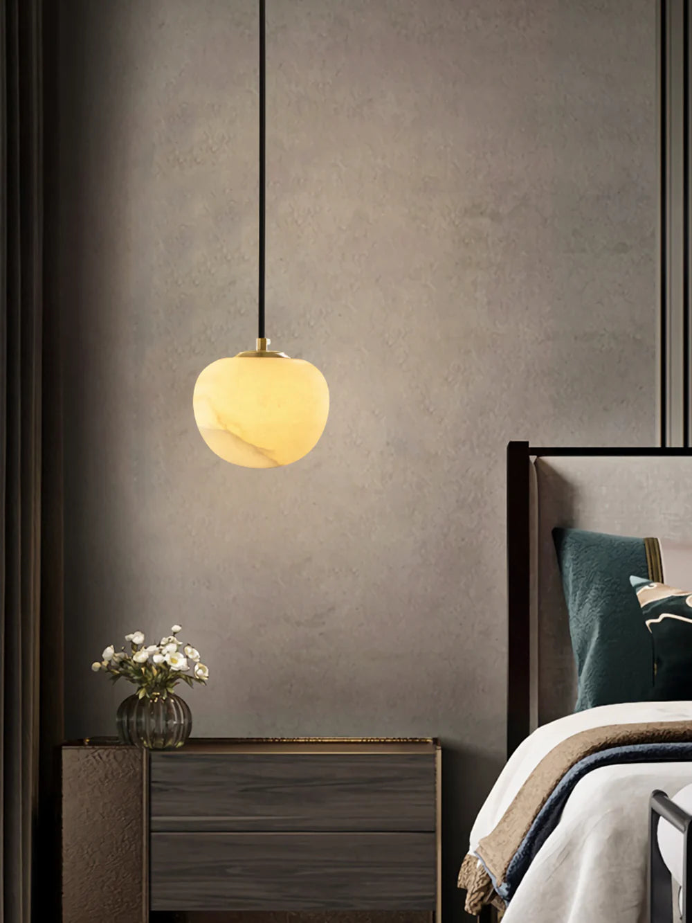 Round Alabaster Pendant Light