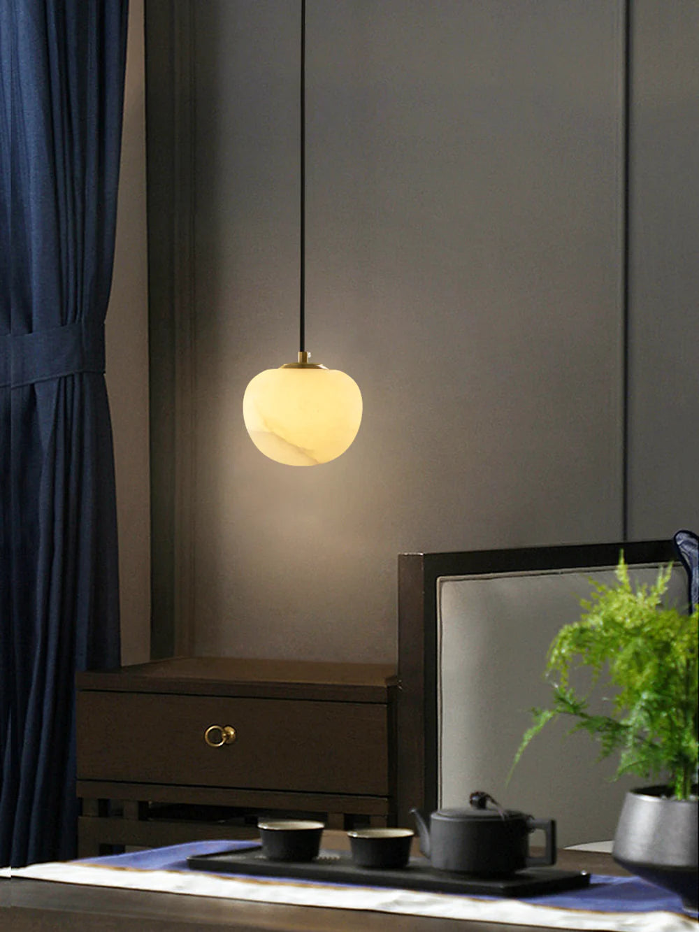 Round Alabaster Pendant Light