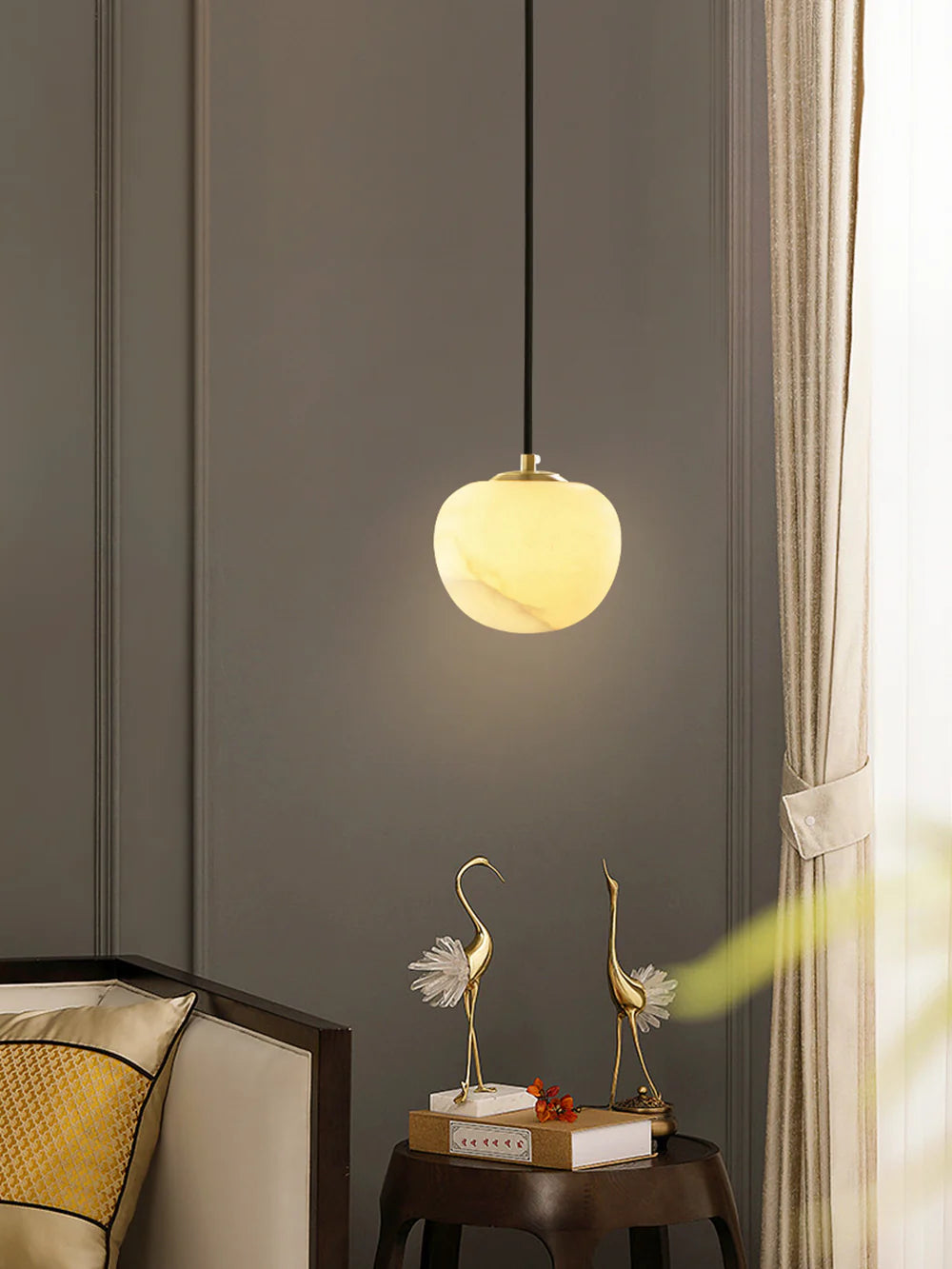 Round Alabaster Pendant Light