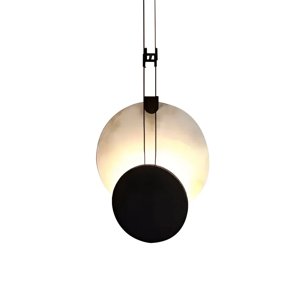 Modern Round Black Alabaster Pendant Lamp