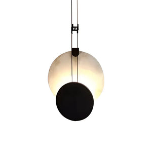 Modern Round Black Alabaster Pendant Lamp