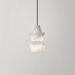 Modern Stacked Conical Alabaster Pendant Light