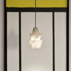 Modern Stacked Conical Alabaster Pendant Light