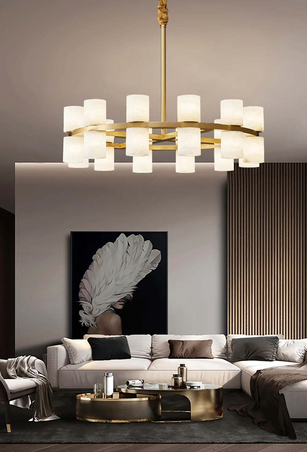Modern Tabitha Alabaster Chandelier