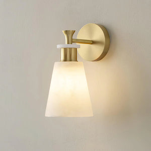Conical Tapered Alabaster Wall Sconce