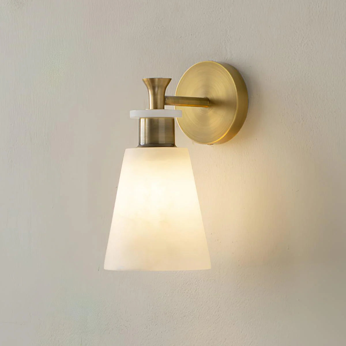 Conical Tapered Alabaster Wall Sconce