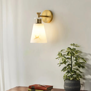 Conical Tapered Alabaster Wall Sconce