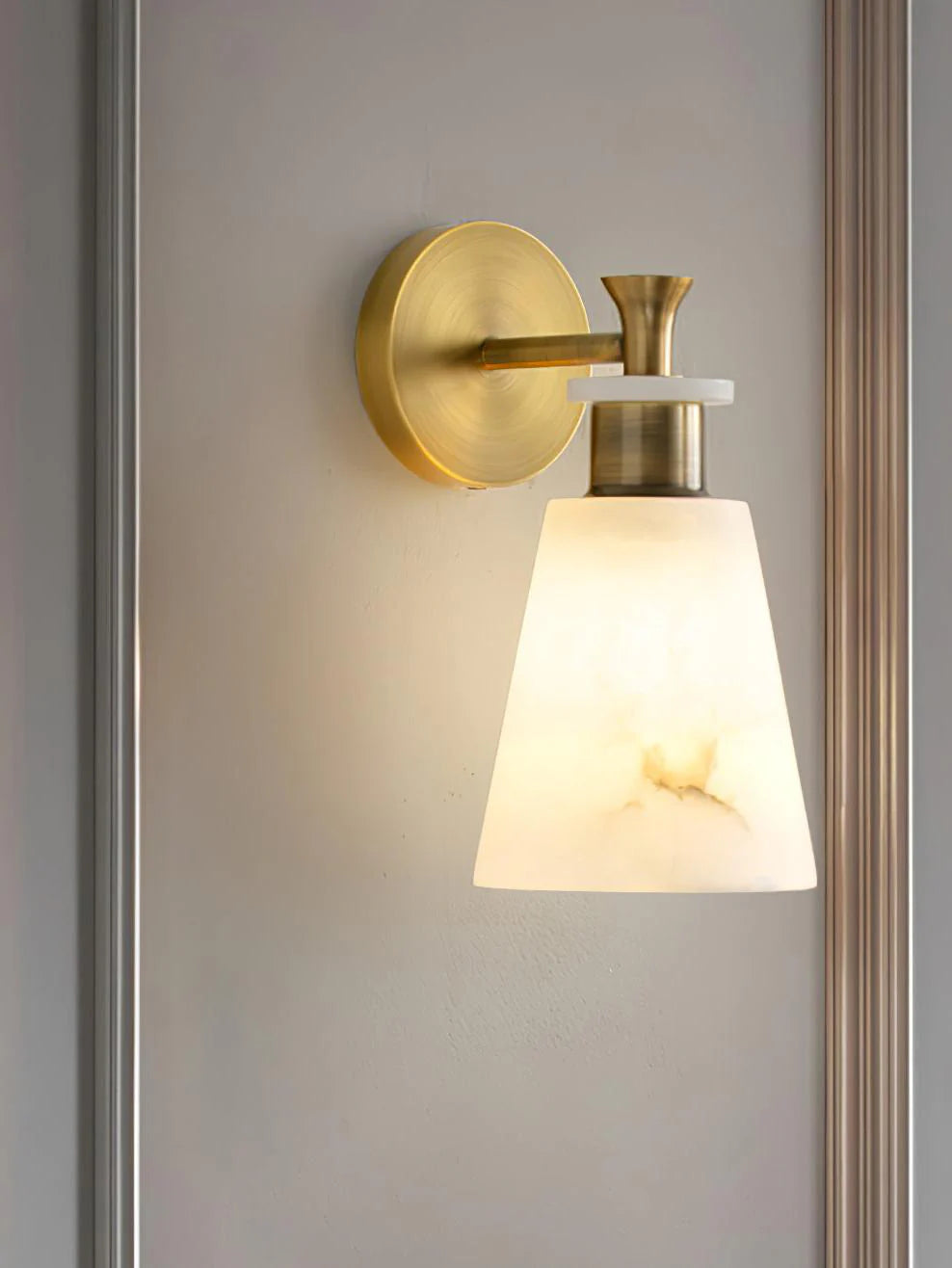 Conical Tapered Alabaster Wall Sconce