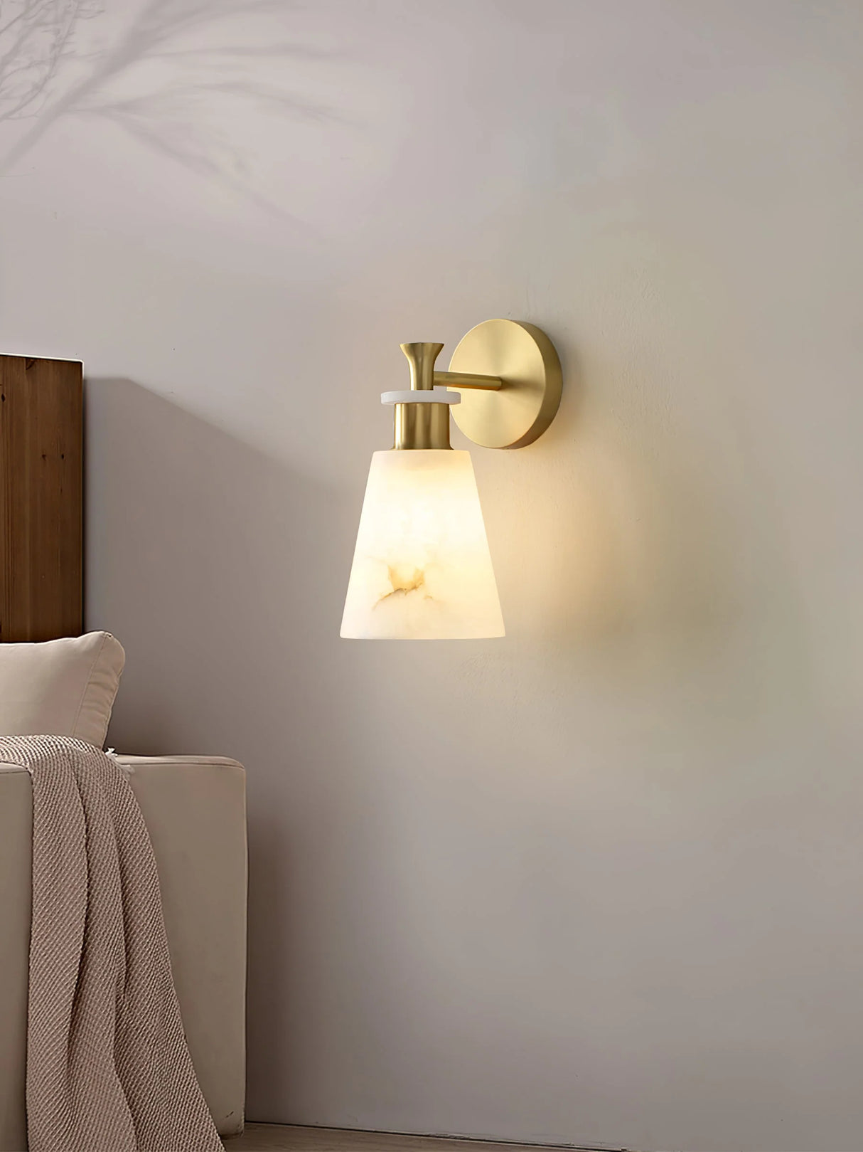Conical Tapered Alabaster Wall Sconce