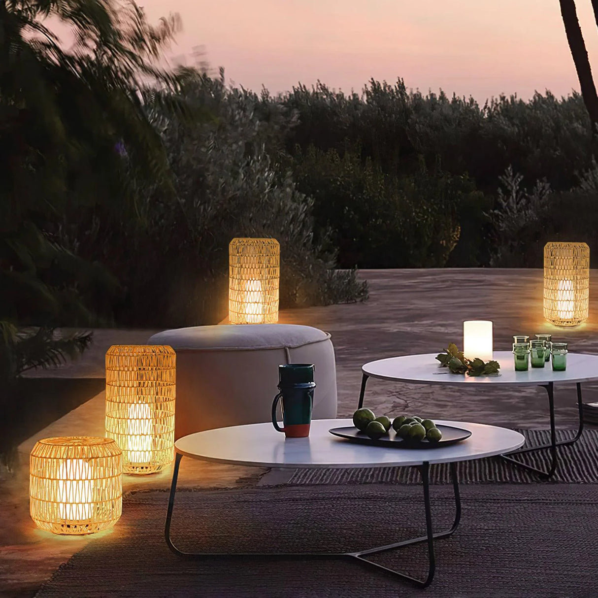 Modern Woven Rattan Outdoor Lamp