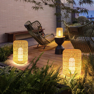 Modern Woven Rattan Outdoor Lamp