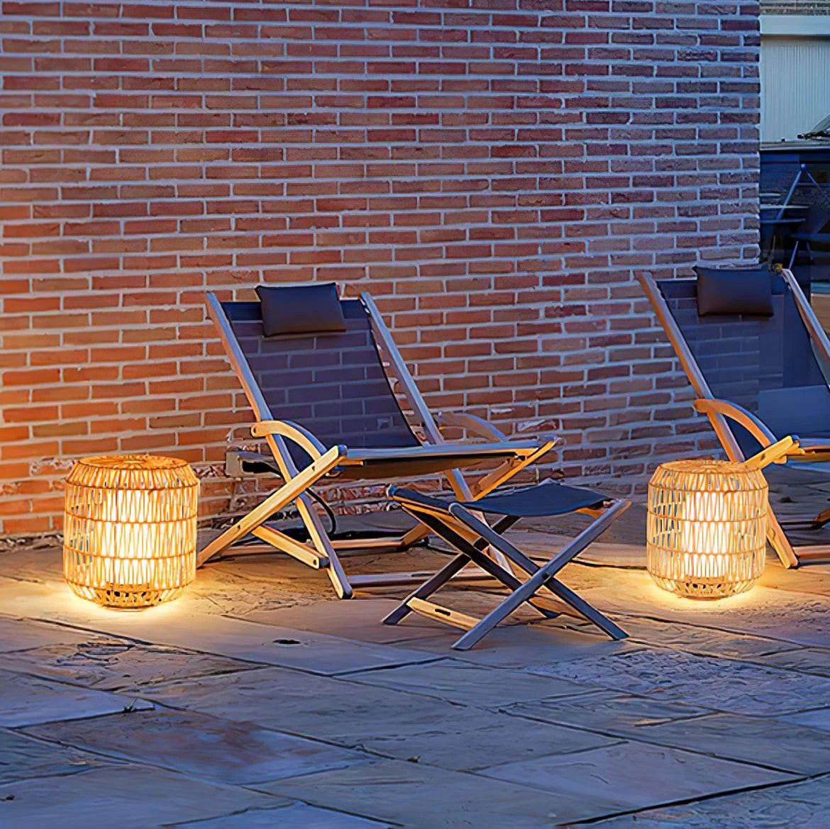 Modern Woven Rattan Outdoor Lamp