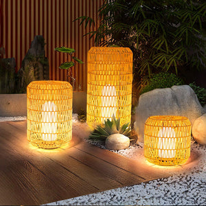 Modern Woven Rattan Outdoor Lamp