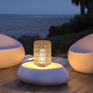 Modern Woven Rattan Outdoor Lamp