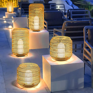 Modern Woven Rattan Outdoor Lamp