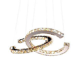 Modern Crystal Double C Chandelier