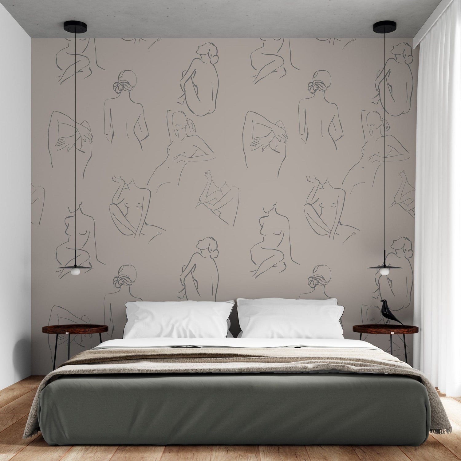 Female Body Wallpaper - Elegant Female Silhouettes for Modern Spaces