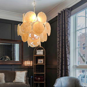 Vintage Murano Gold Glass Chandelier