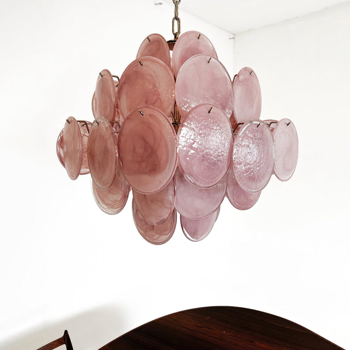 Vintage Murano Disc Glass Chandelier