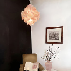 Vintage Murano Disc Glass Chandelier
