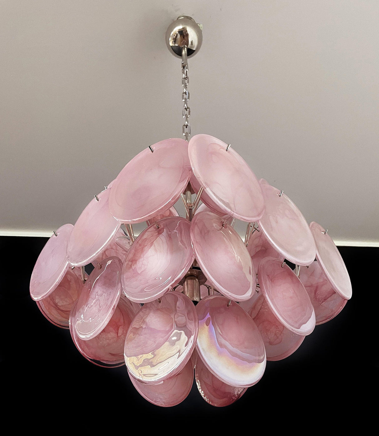 Vintage Murano Disc Glass Chandelier