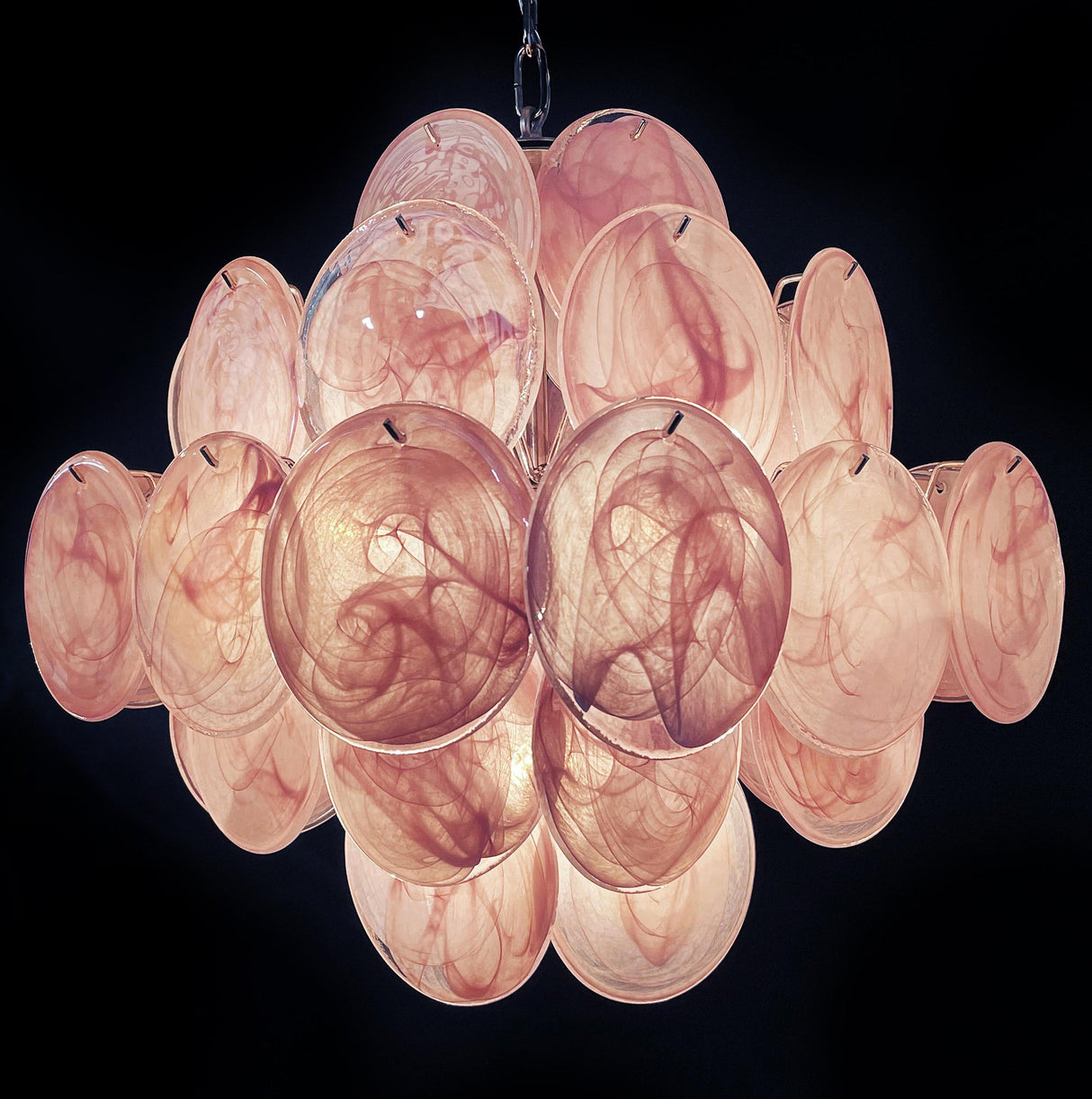 Vintage Murano Disc Glass Chandelier