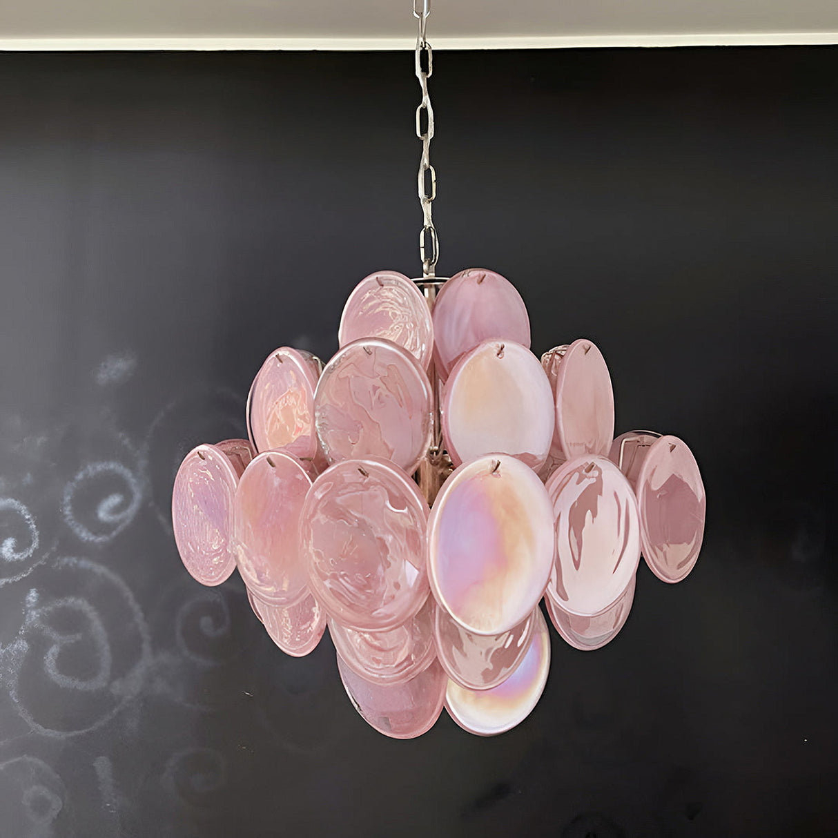 Vintage Murano Disc Glass Chandelier