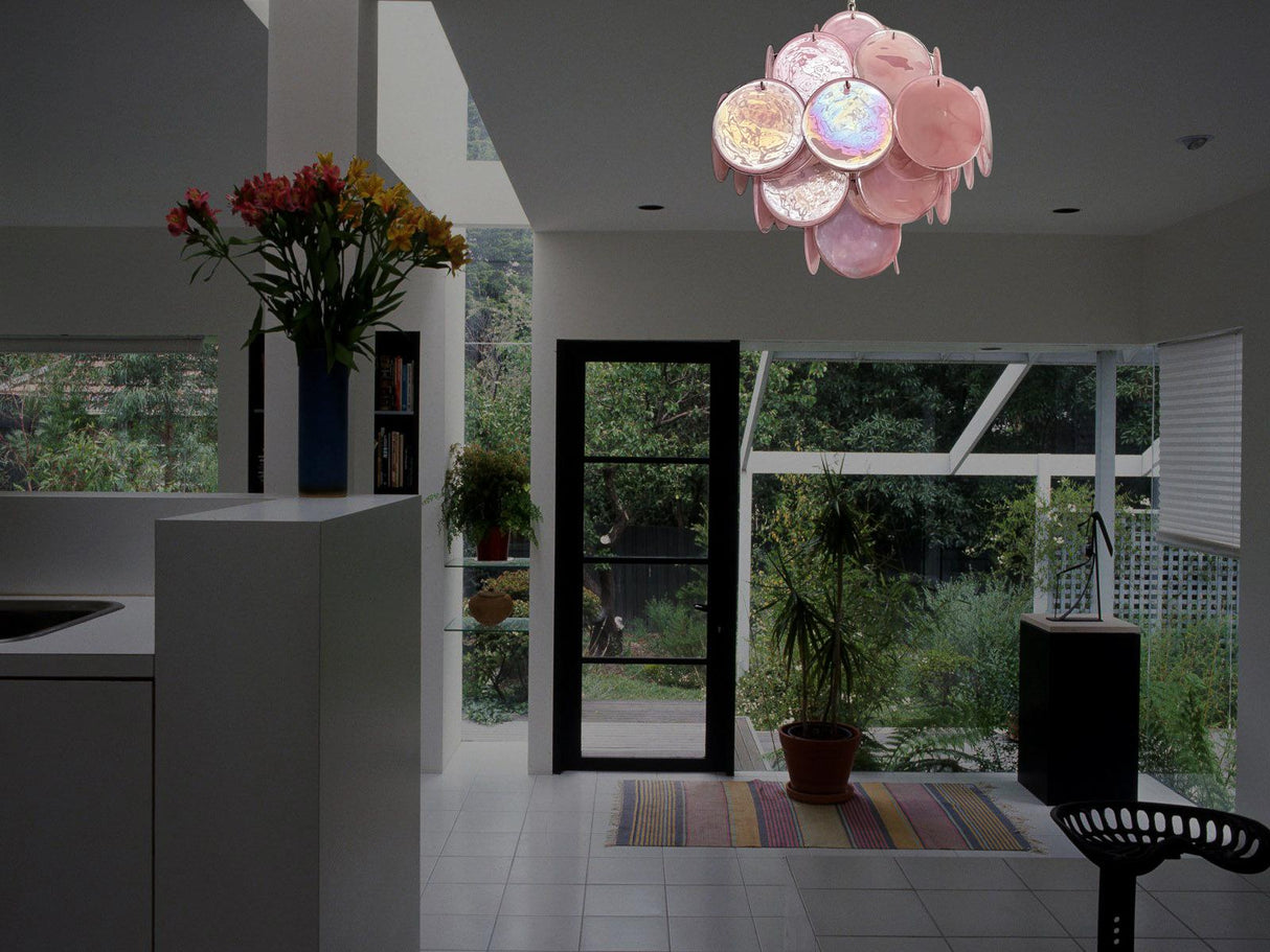 Vintage Murano Disc Glass Chandelier
