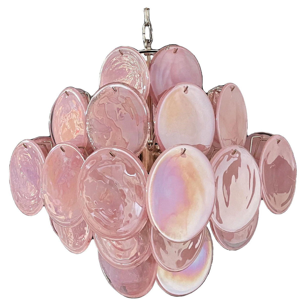 Vintage Murano Disc Glass Chandelier