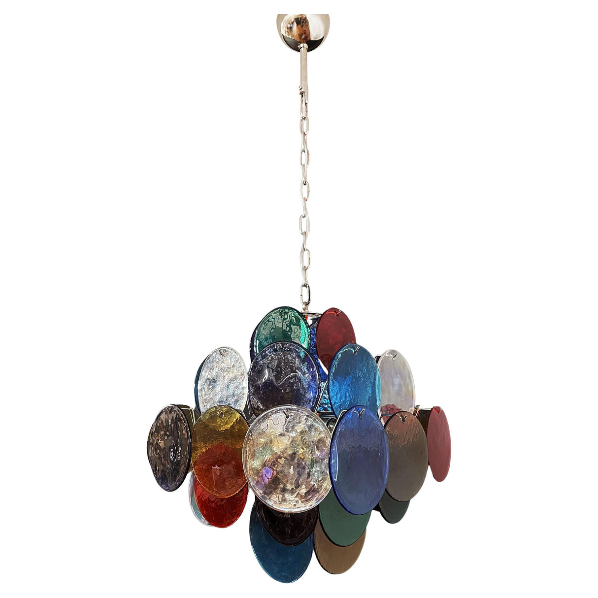Vintage Murano Multicolored Disc Chandelier