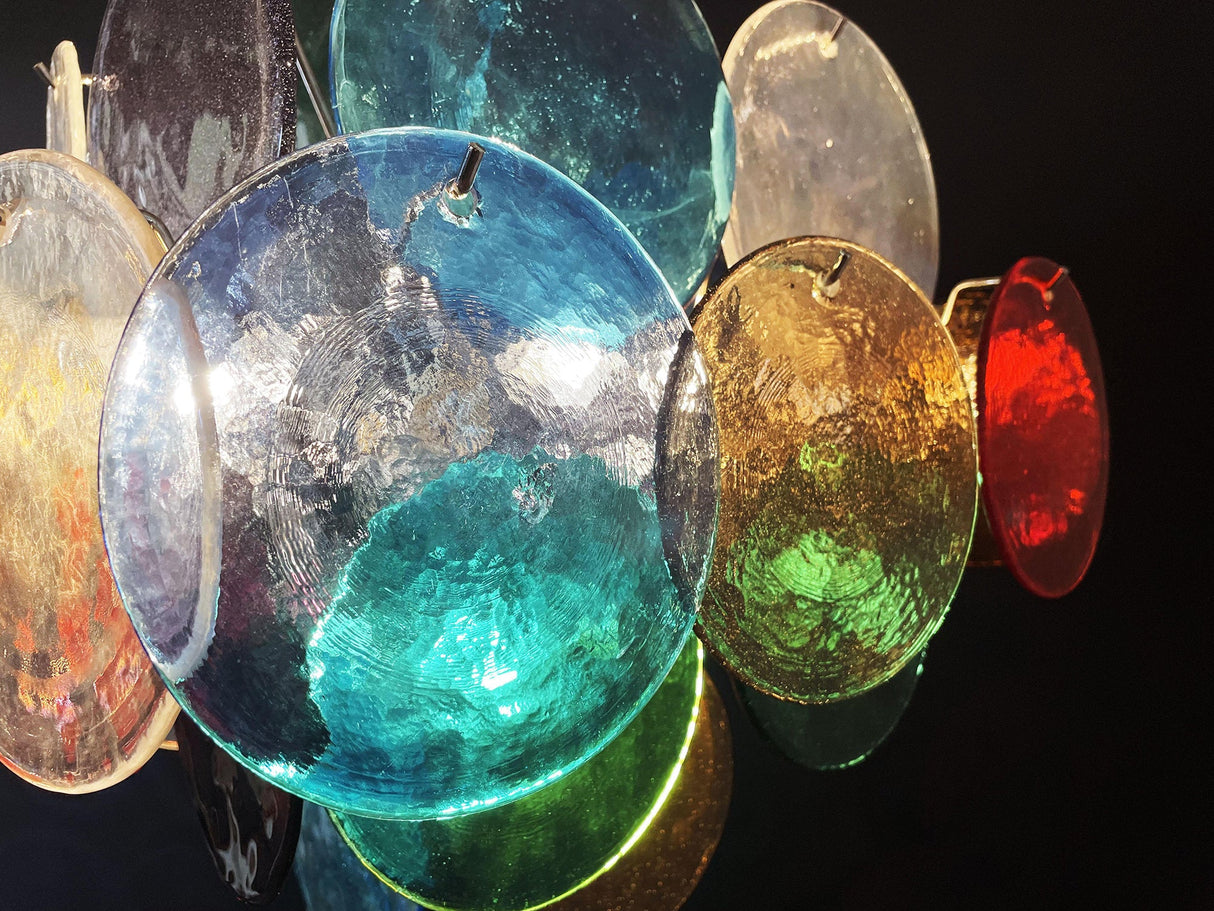 Vintage Murano Multicolored Disc Chandelier