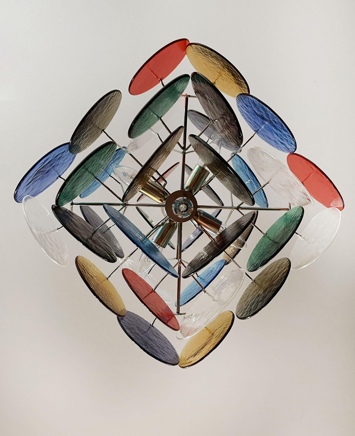 Vintage Murano Multicolored Disc Chandelier