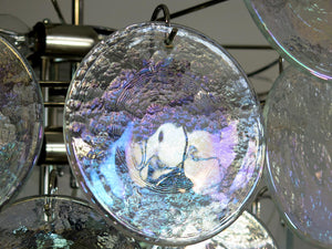 Elegant Murano Disc Iridescent Chandelier