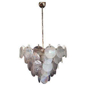 Elegant Murano Disc Iridescent Chandelier