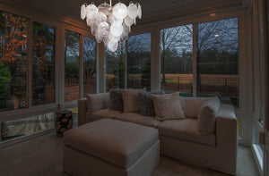 Elegant Murano Disc Iridescent Chandelier