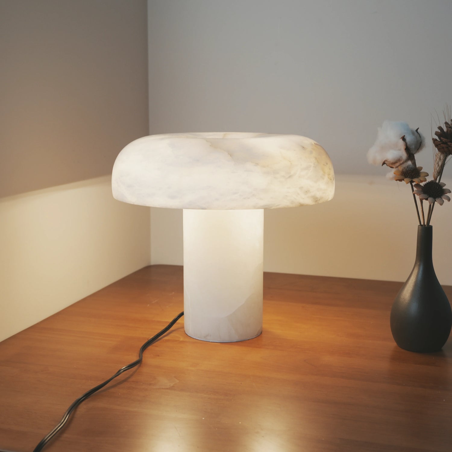 Mushroom Type Alabaster Table Lamp