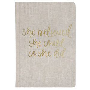 She Believed She Could Fabric Journal